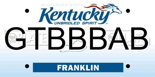 GTBBBAB Kentucky License Plate