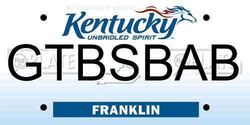 GTBSBAB Kentucky License Plate