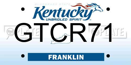 GTCR71 Kentucky License Plate