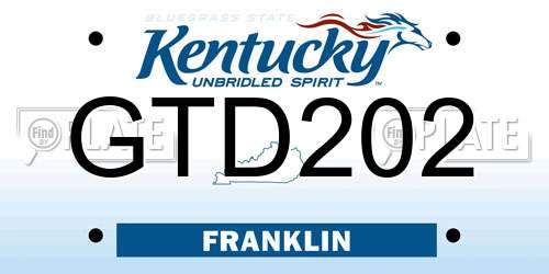 GTD202 Kentucky License Plate