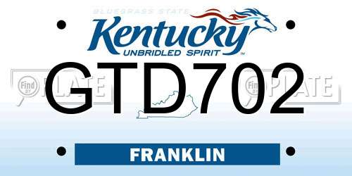 GTD702 Kentucky License Plate
