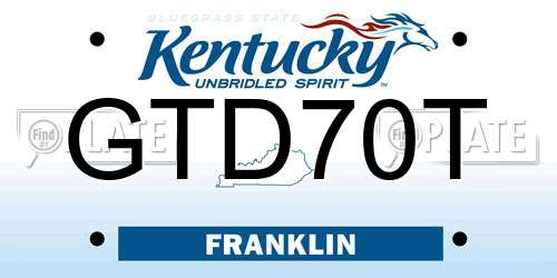GTD70T Kentucky License Plate