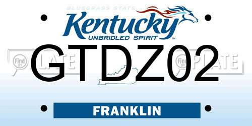 GTDZ02 Kentucky License Plate