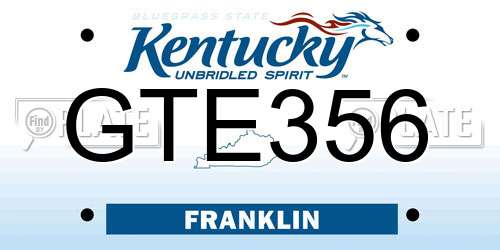 GTE356 Kentucky License Plate
