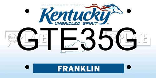 GTE35G Kentucky License Plate