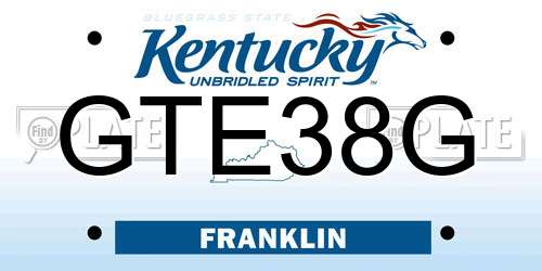 GTE38G Kentucky License Plate