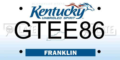 GTEE86 Kentucky License Plate