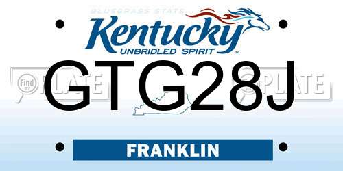 GTG28J Kentucky License Plate