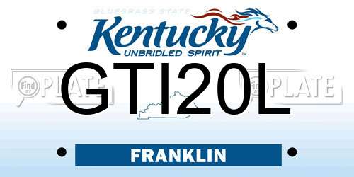 GTI20L Kentucky License Plate