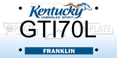 GTI70L Kentucky License Plate