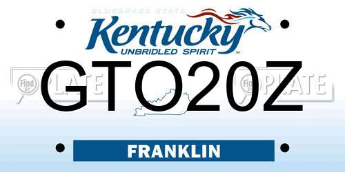 GTO20Z Kentucky License Plate