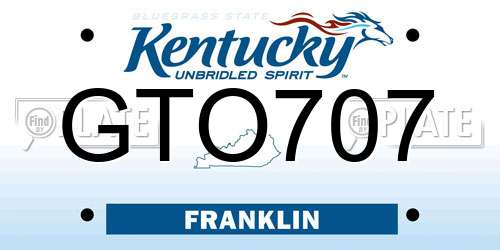 GTO707 Kentucky License Plate