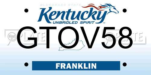 GTOV58 Kentucky License Plate