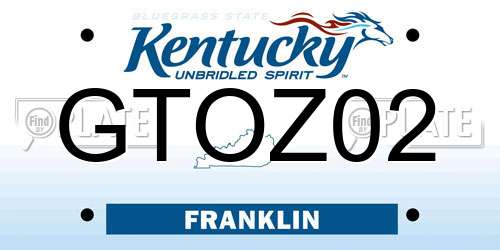 GTOZ02 Kentucky License Plate