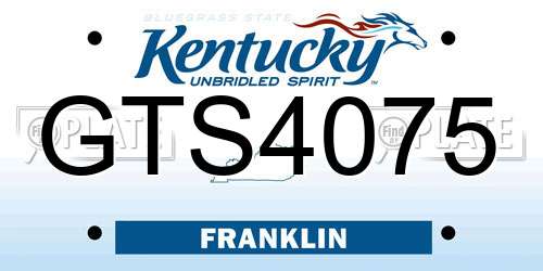 GTS4075 Kentucky License Plate