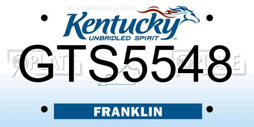GTS5548 Kentucky License Plate