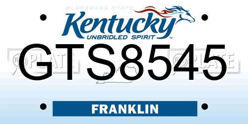 GTS8545 Kentucky License Plate