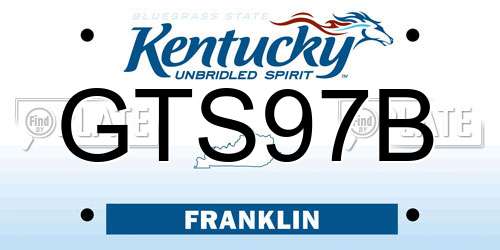 GTS97B Kentucky License Plate