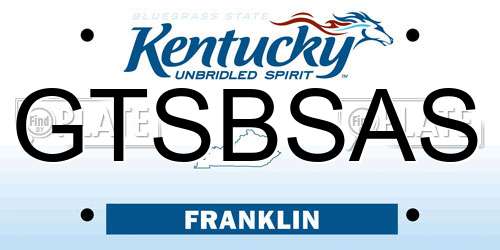 GTSBSAS Kentucky License Plate