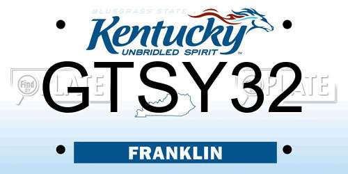 GTSY32 Kentucky License Plate