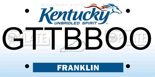 GTTBBOO Kentucky License Plate