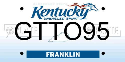 GTTO95 Kentucky License Plate