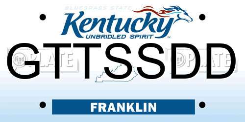 GTTSSDD Kentucky License Plate