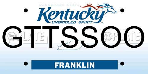 GTTSSOO Kentucky License Plate