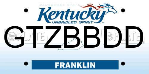 GTZBBDD Kentucky License Plate