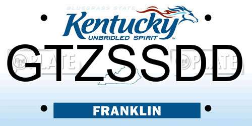 GTZSSDD Kentucky License Plate