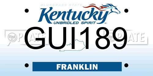 GUI189 Kentucky License Plate