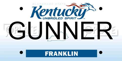 GUNNER Kentucky License Plate