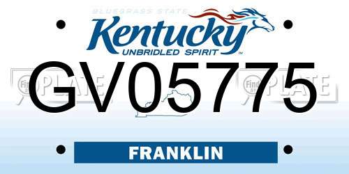 GV05775 Kentucky License Plate