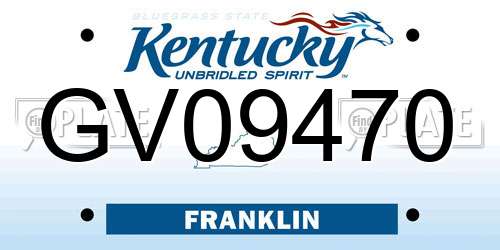 GV09470 Kentucky License Plate