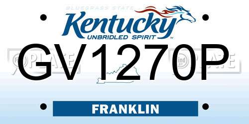 GV1270P Kentucky License Plate