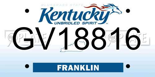 GV18816 Kentucky License Plate