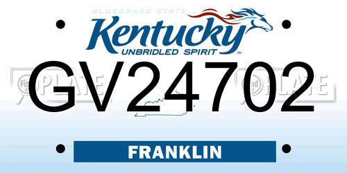 GV24702 Kentucky License Plate