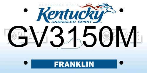 GV3150M Kentucky License Plate