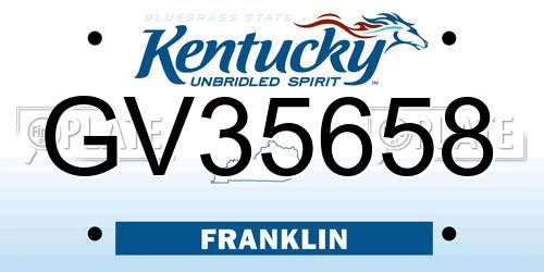 GV35658 Kentucky License Plate