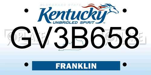GV3B658 Kentucky License Plate