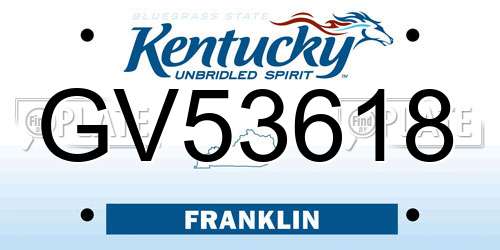 GV53618 Kentucky License Plate