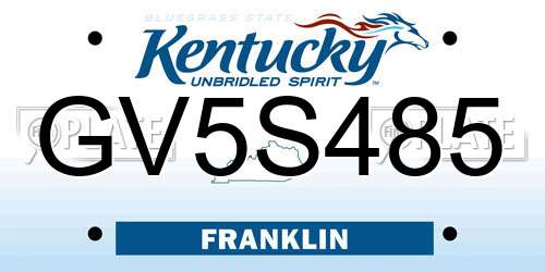 GV5S485 Kentucky License Plate