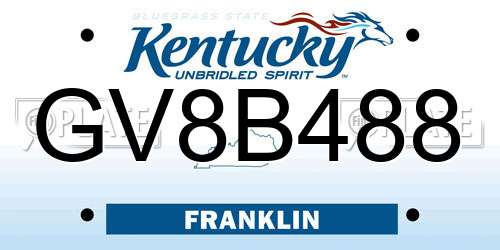 GV8B488 Kentucky License Plate