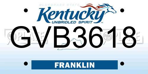 GVB3618 Kentucky License Plate