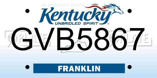 GVB5867 Kentucky License Plate