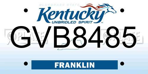 GVB8485 Kentucky License Plate