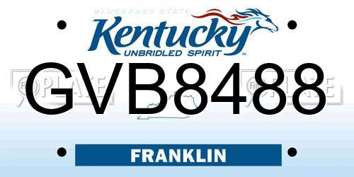 GVB8488 Kentucky License Plate