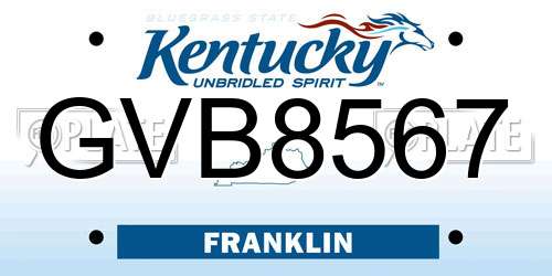 GVB8567 Kentucky License Plate