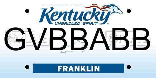 GVBBABB Kentucky License Plate