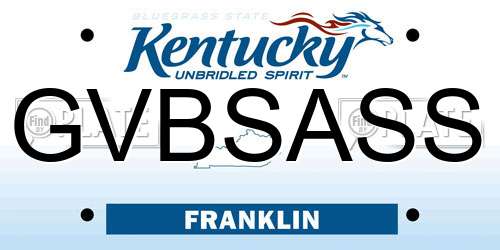 GVBSASS Kentucky License Plate